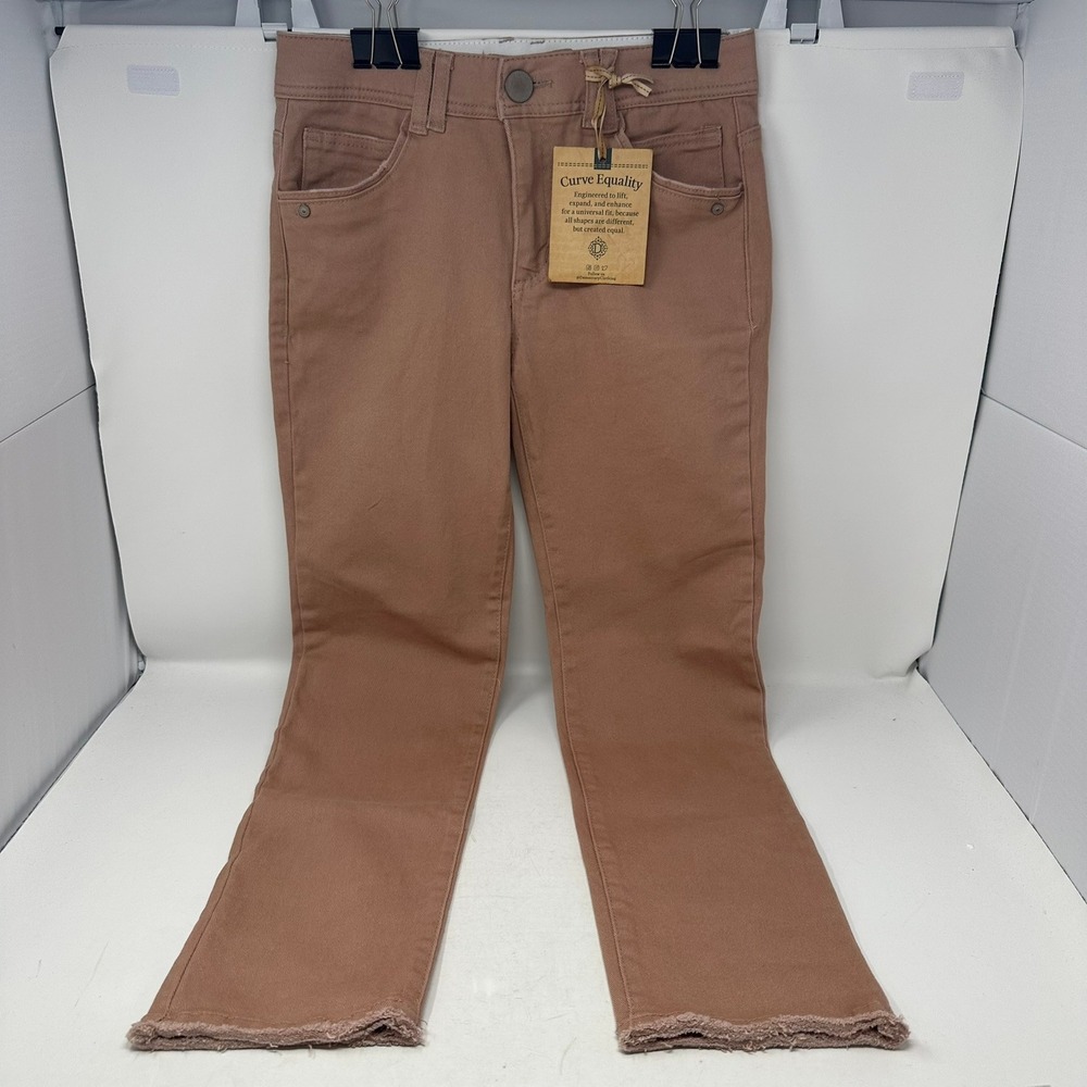 Democracy Pants Womens 2 Pink Ab Technology High Rise Slim Straight Frayed Hem